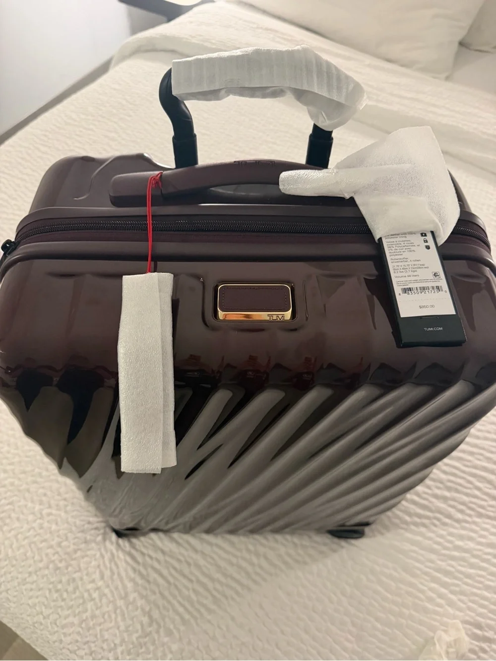 Tumi Men's Deep Burgundy Gloss Hard-Shell Carry-On